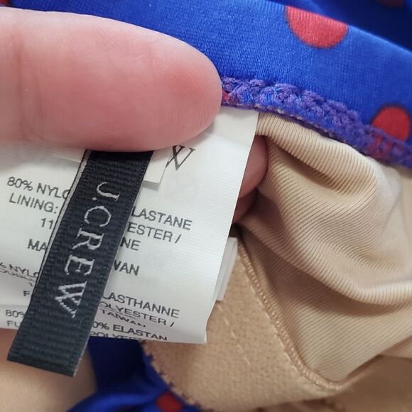 J. Crew Blue & Red Polka Dotted One Piece Swimsuit, - Picture 5 of 6